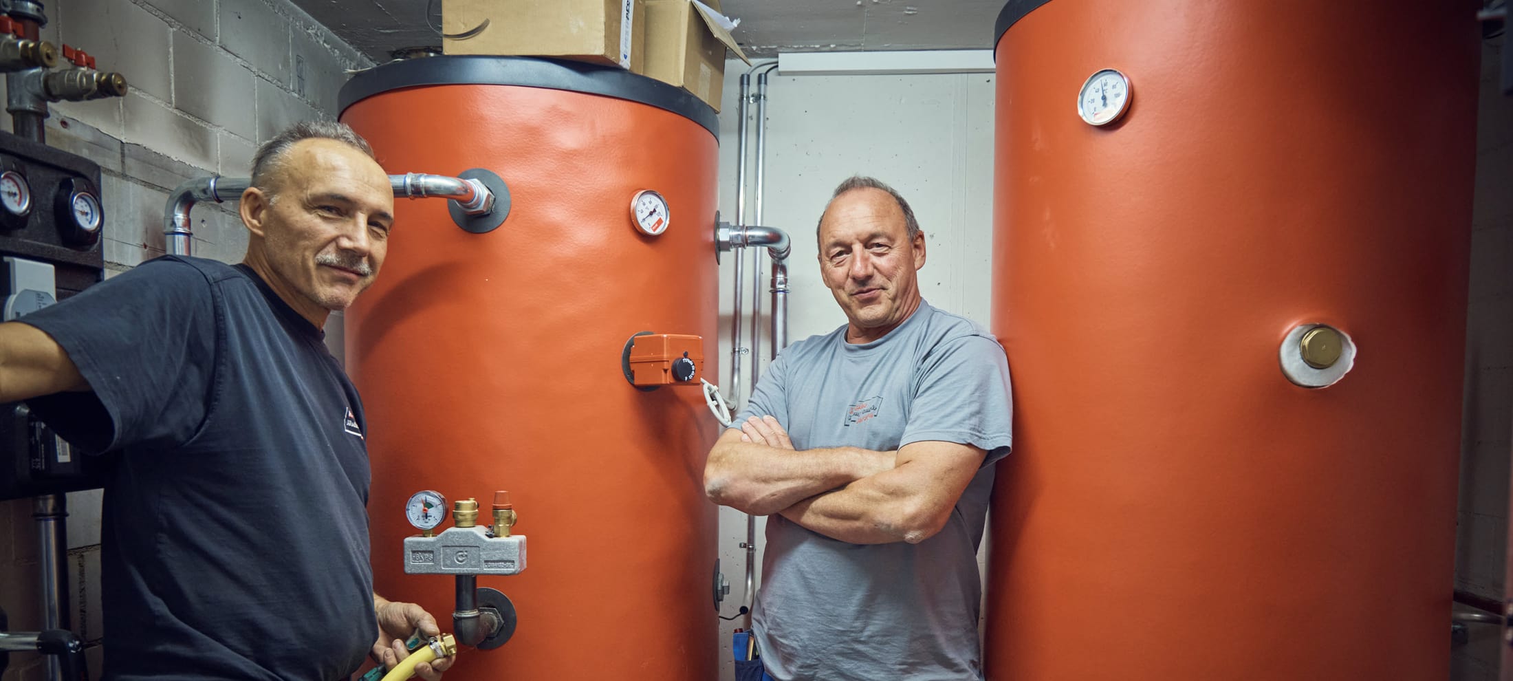 Sanitär Hoppler bei der Arbeit.