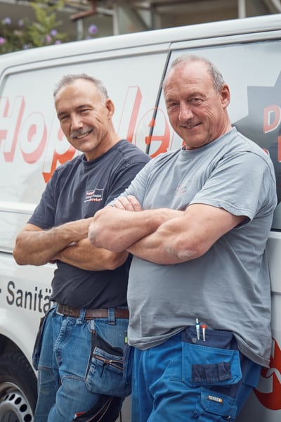 Sanitär Hoppler bei der Arbeit.
