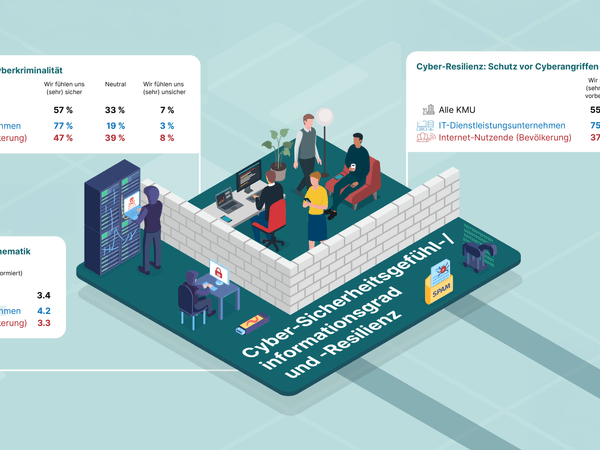 Cyberstudie Infografik: Cyber-Sicherheitsgefühl- / informationsgrad und -Resilienz