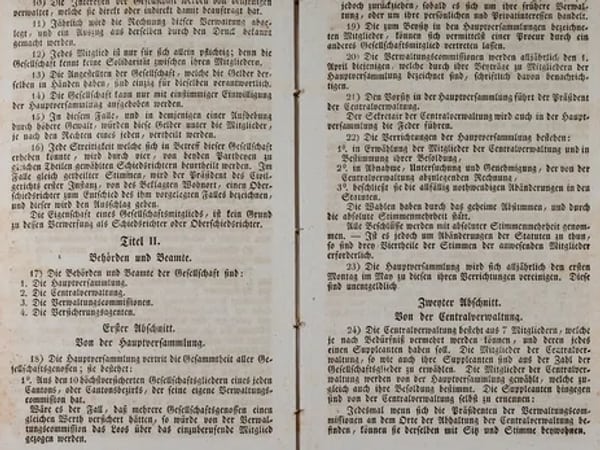 Altes Statuten-Dokument