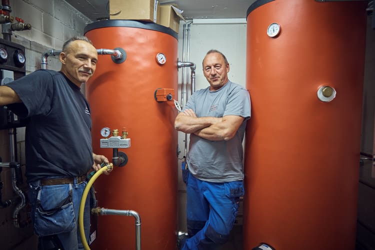 Sanitär Hoppler bei der Arbeit.