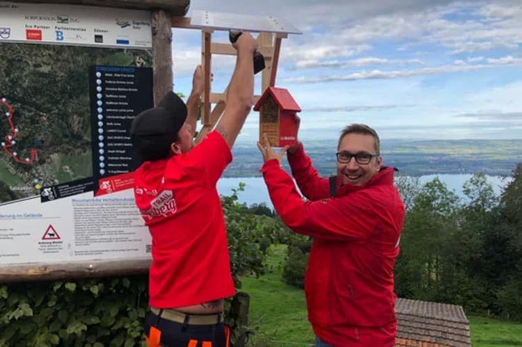 Wildbienenhotels am ZugerbergTrail