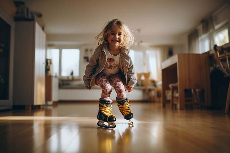 Una ragazza sul parquet. 