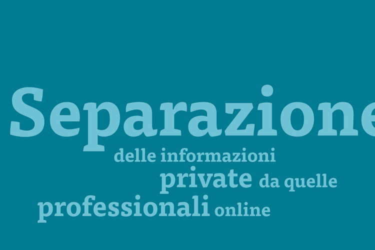 Separazione delle informazioni private da quelle professionali online
