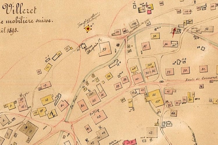 Plan de Villeret en 1805