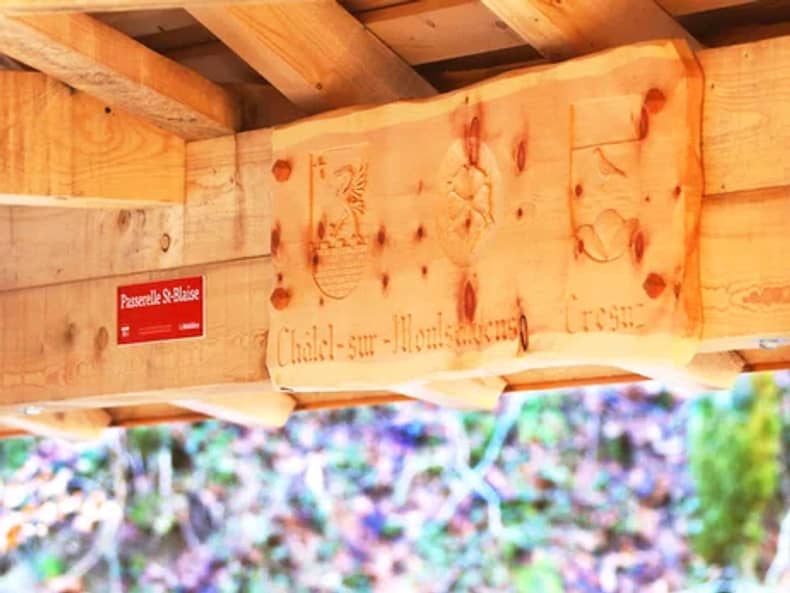 Détail en bois du pont St. Blaise