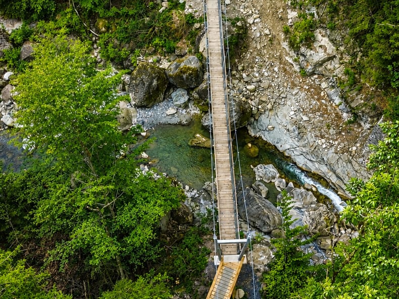 Passerelle de Tusy vu d’en haut