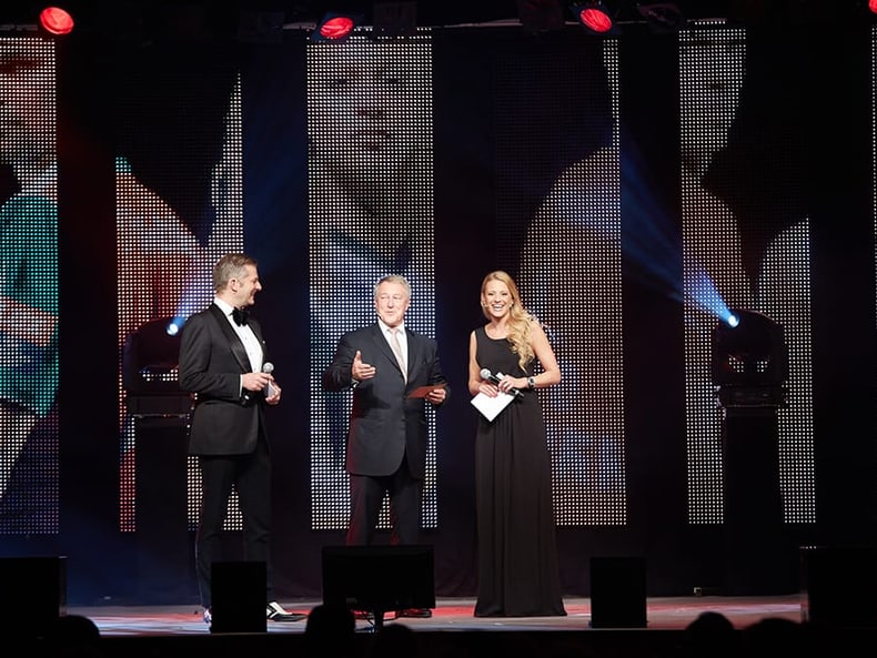 Die Moderator:innen an der Mobiliar Topscorer Gala 2014