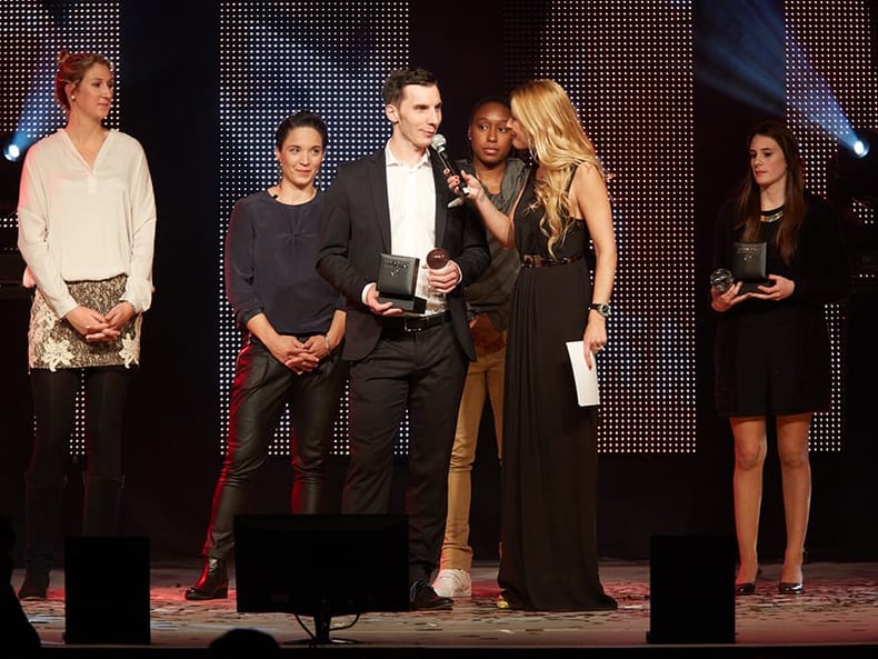 Die Preisträger:innen an der Mobiliar Topscorer Gala 2014