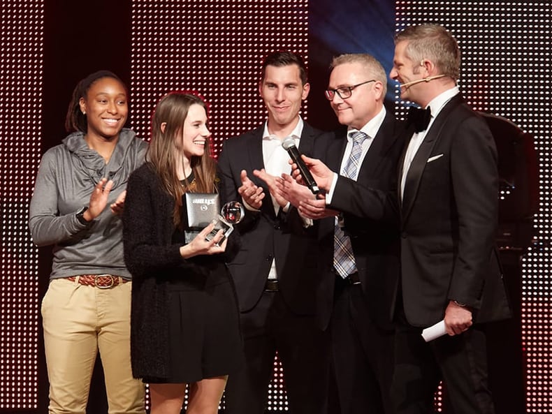 Die Preisverleihung an der Mobiliar Topscorer Gala 2014