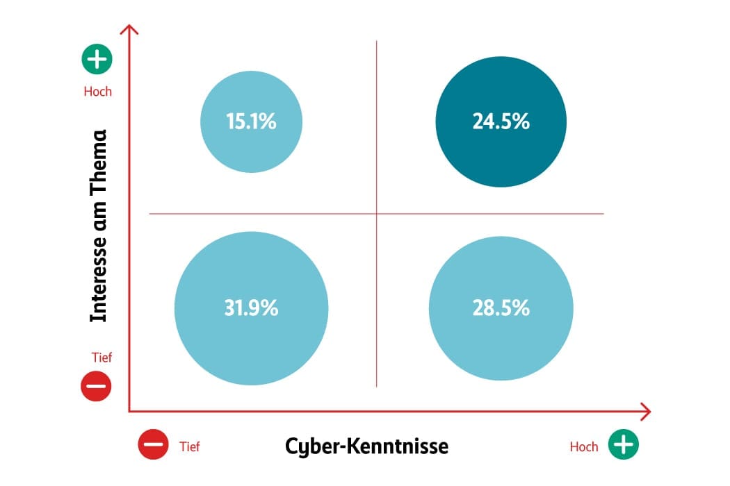 Eine Grafik zeigts das Resultat des Cyber Selbsteinschätzungstest