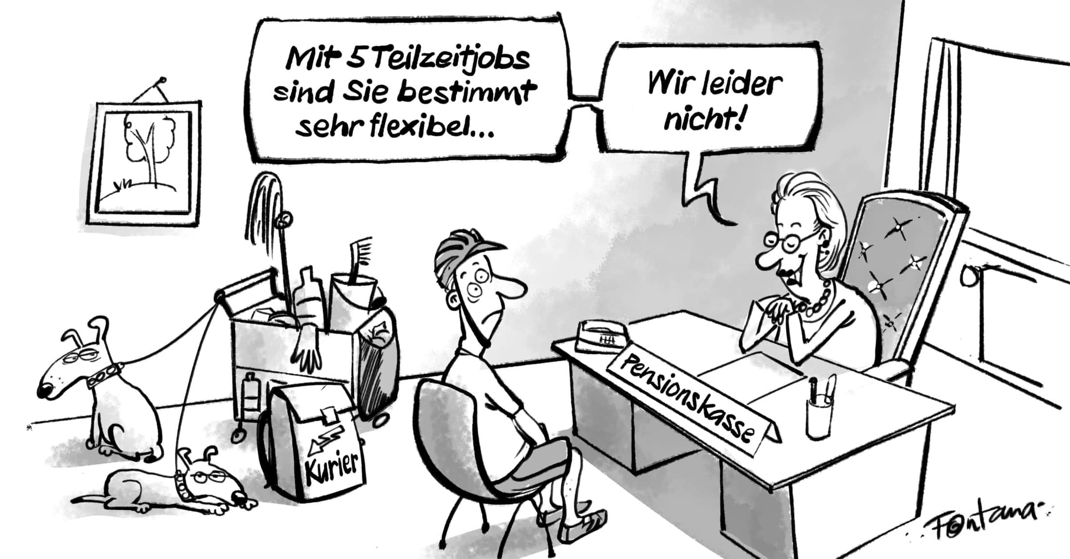 Cartoon zum Thema Berufliche Vorsorge