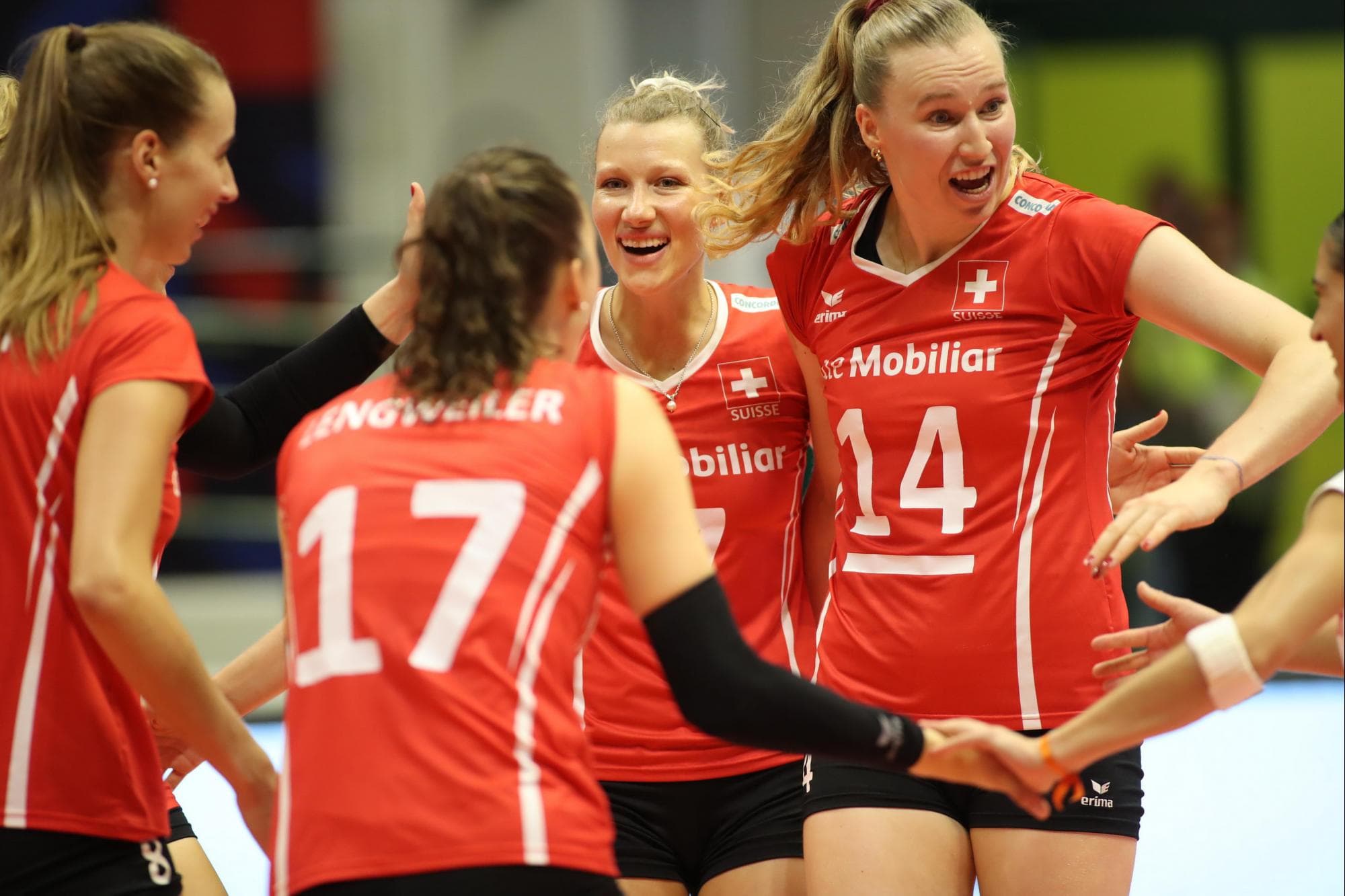 La nazionale svizzera femminile di pallavolo è entusiasta di questo punto.