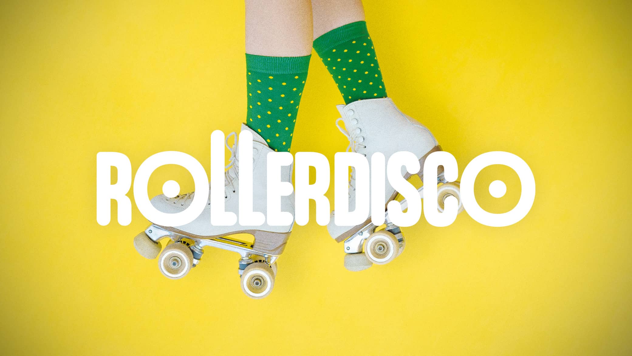 gelber Banner Rollerdisco