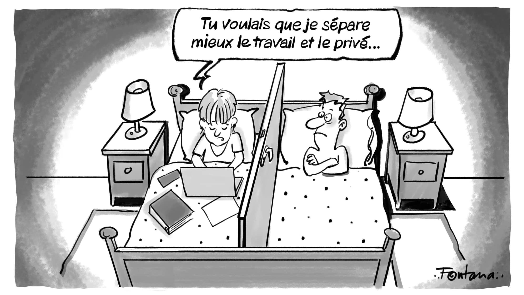 Caricature sur l’équilibre entre vie professionnelle et vie privée