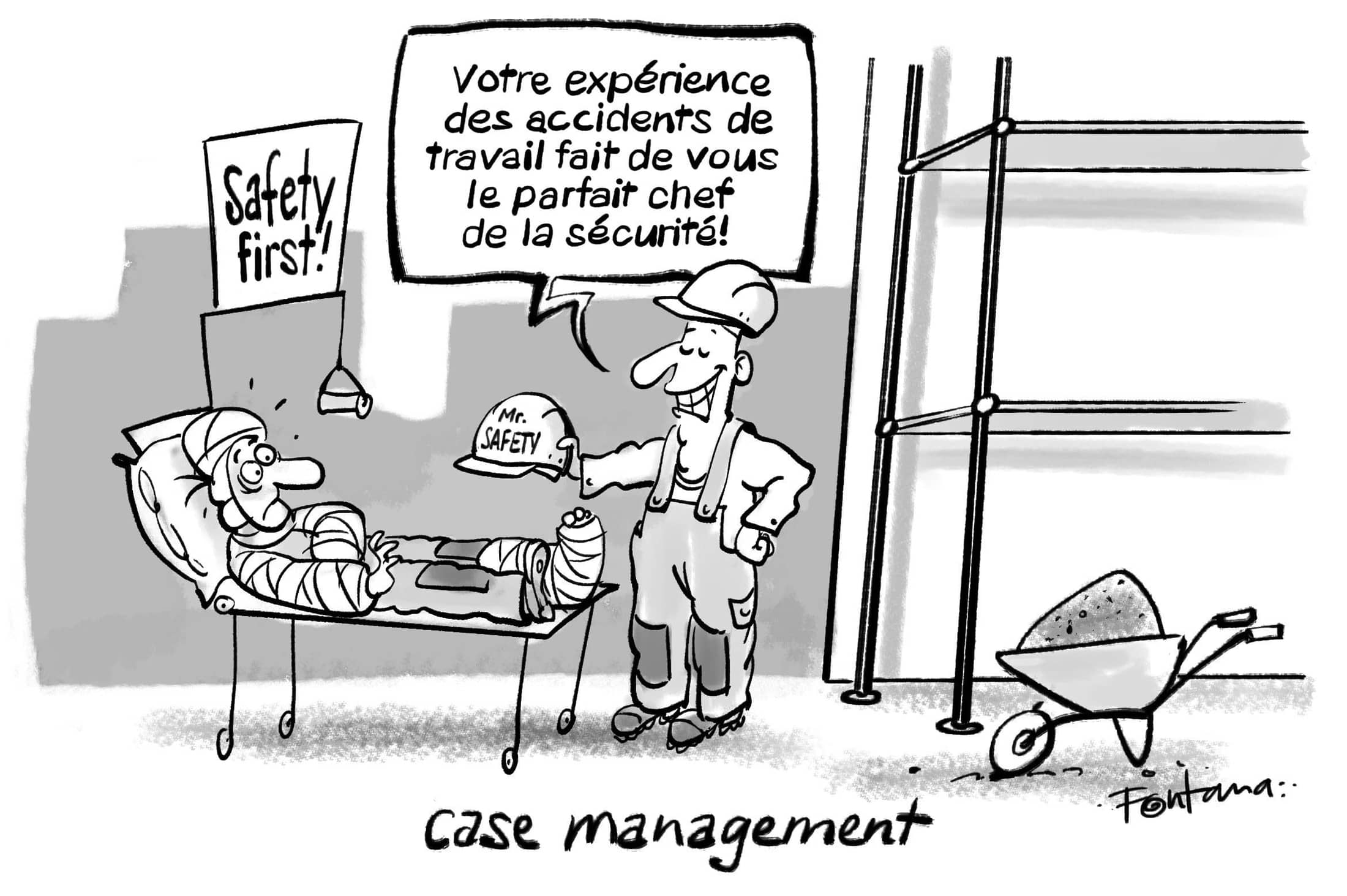 Caricature sur le thème du Case Management