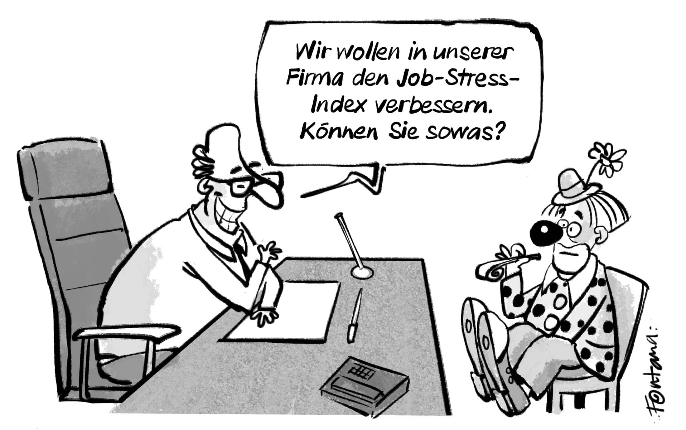 Cartoon zum Thema Job Stress Index