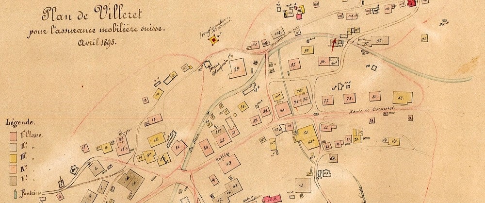 Plan de Villeret en 1805
