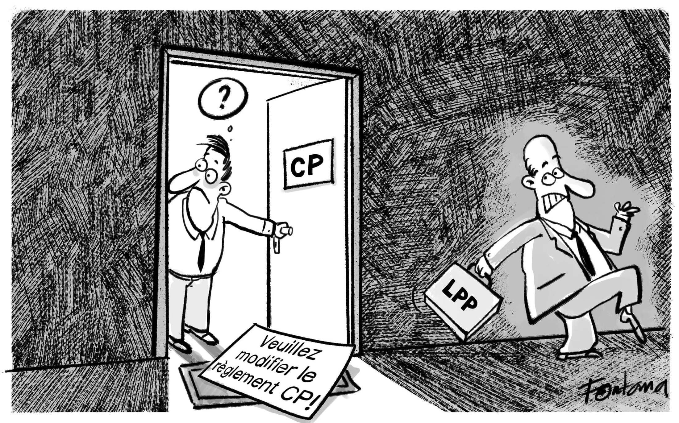 Cartoon Reform Prestations complémentaires pour les caisses de pension  