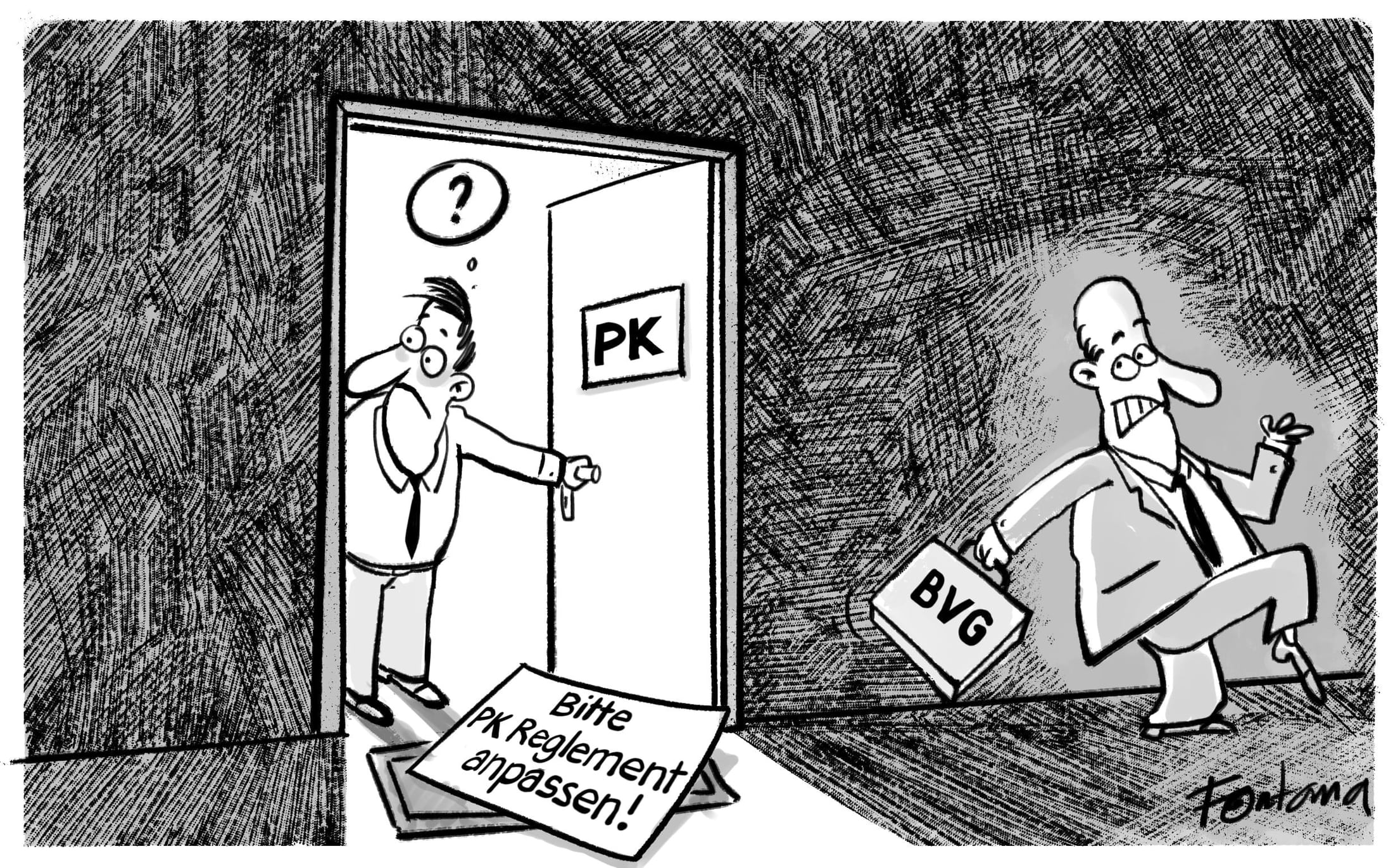 Cartoon Reform Ergänzungsleistungen für Pensionskassen  